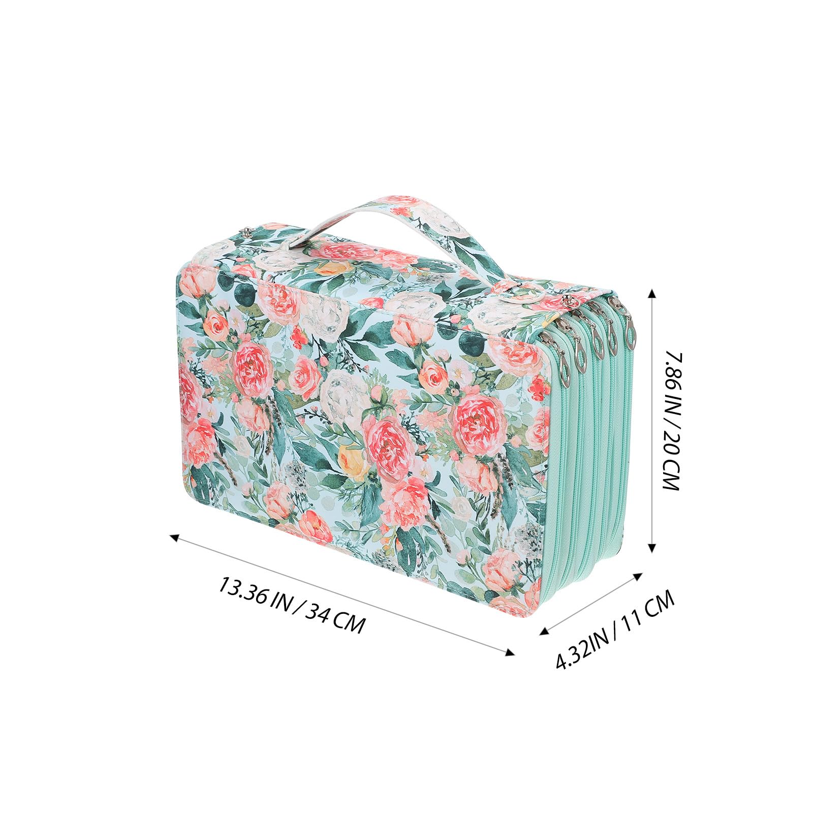Trousse à Crayons Verte à 360 Compartiments, Grosse Capacité Multicouche, Étui Portable pour Papeterie, Paquet à Fournitures Scolaires pour Étudiants et Artistes