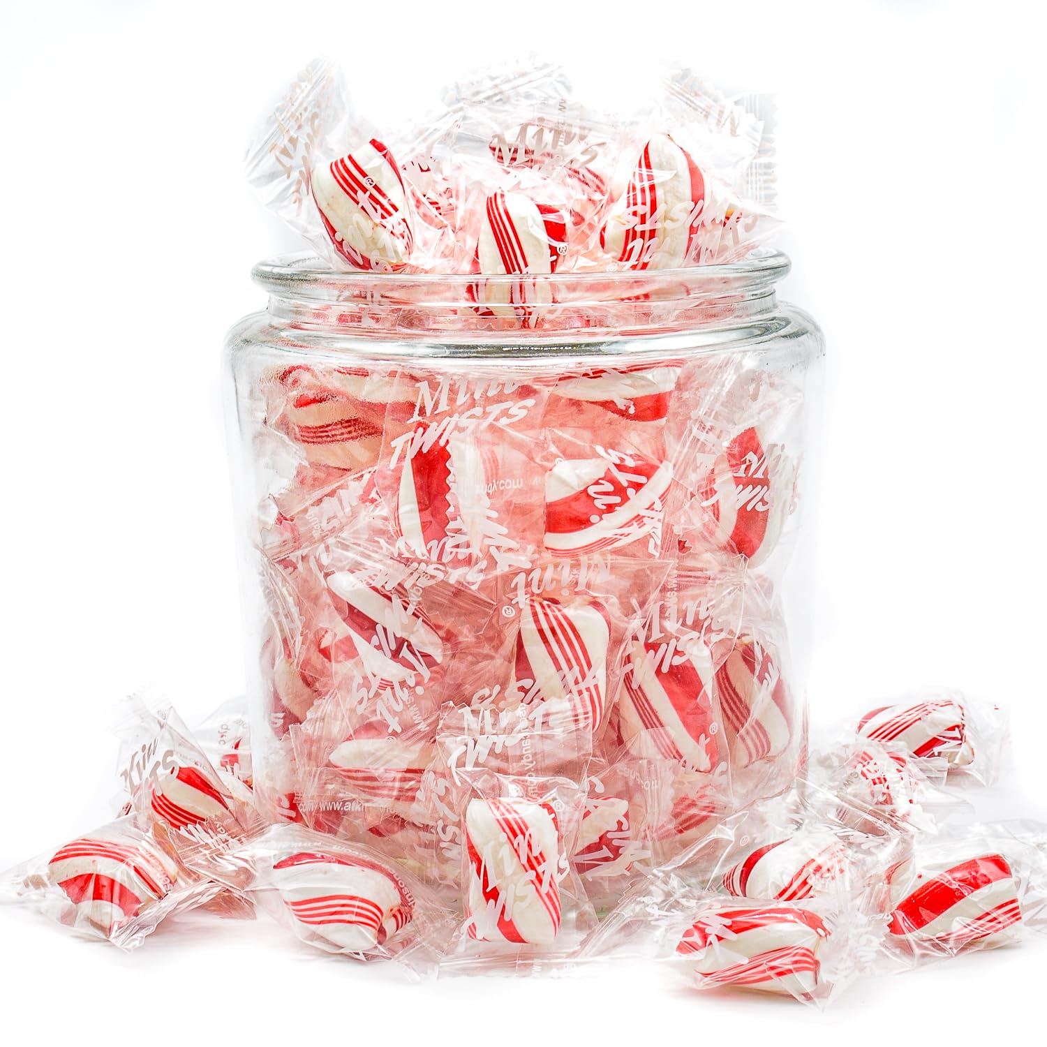 Peppermint Candy Bulk 4 lb – Red and White Mints Twists, Individually Wrapped, Natural, Gluten Free, Vegan Friendly