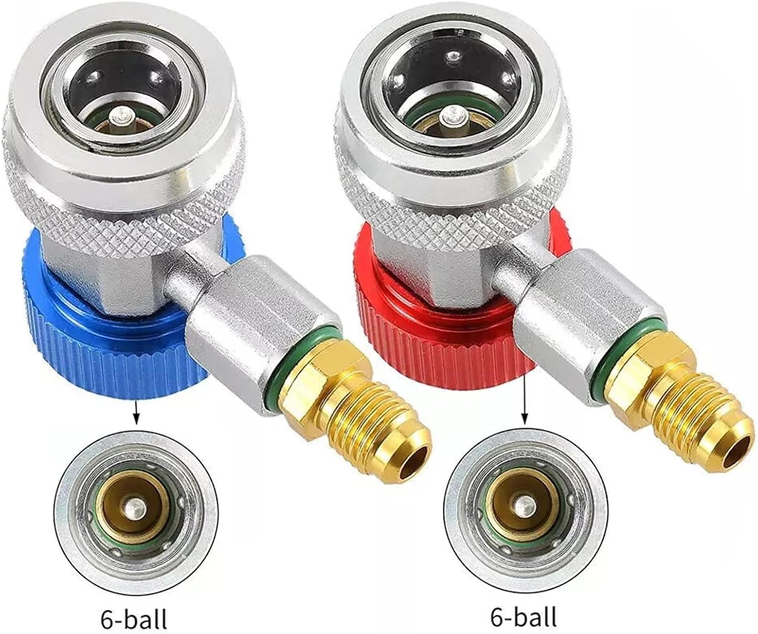 90 Degrees Quick Connectors Set Low/High HVAC Air Condition Adapter, 2PCS