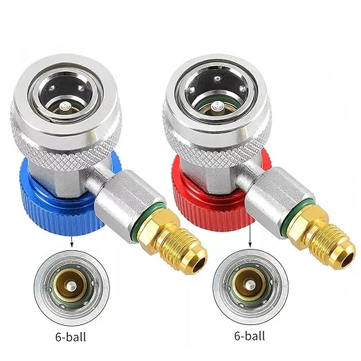 Adaptadores Rápidos Conector R134A 2 Pzas para Manifold A/C miniatura 4