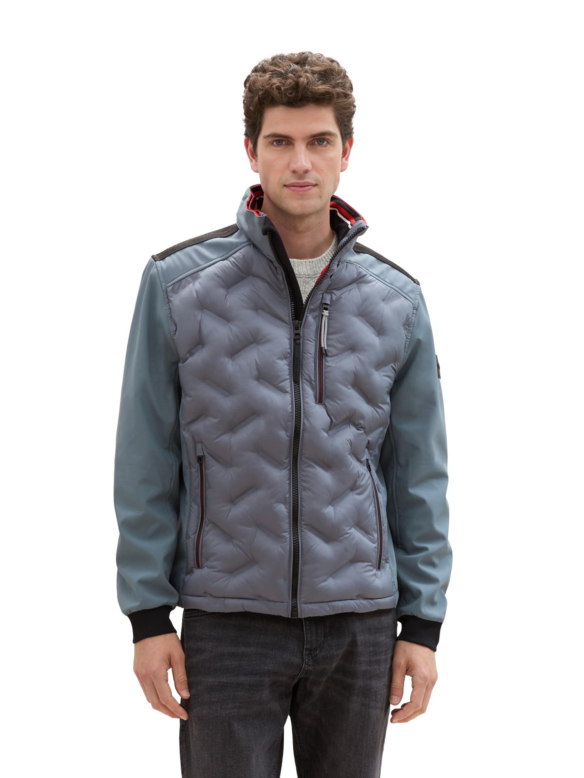 TOM TAILOR Men's Hybrid Jacket with Hood