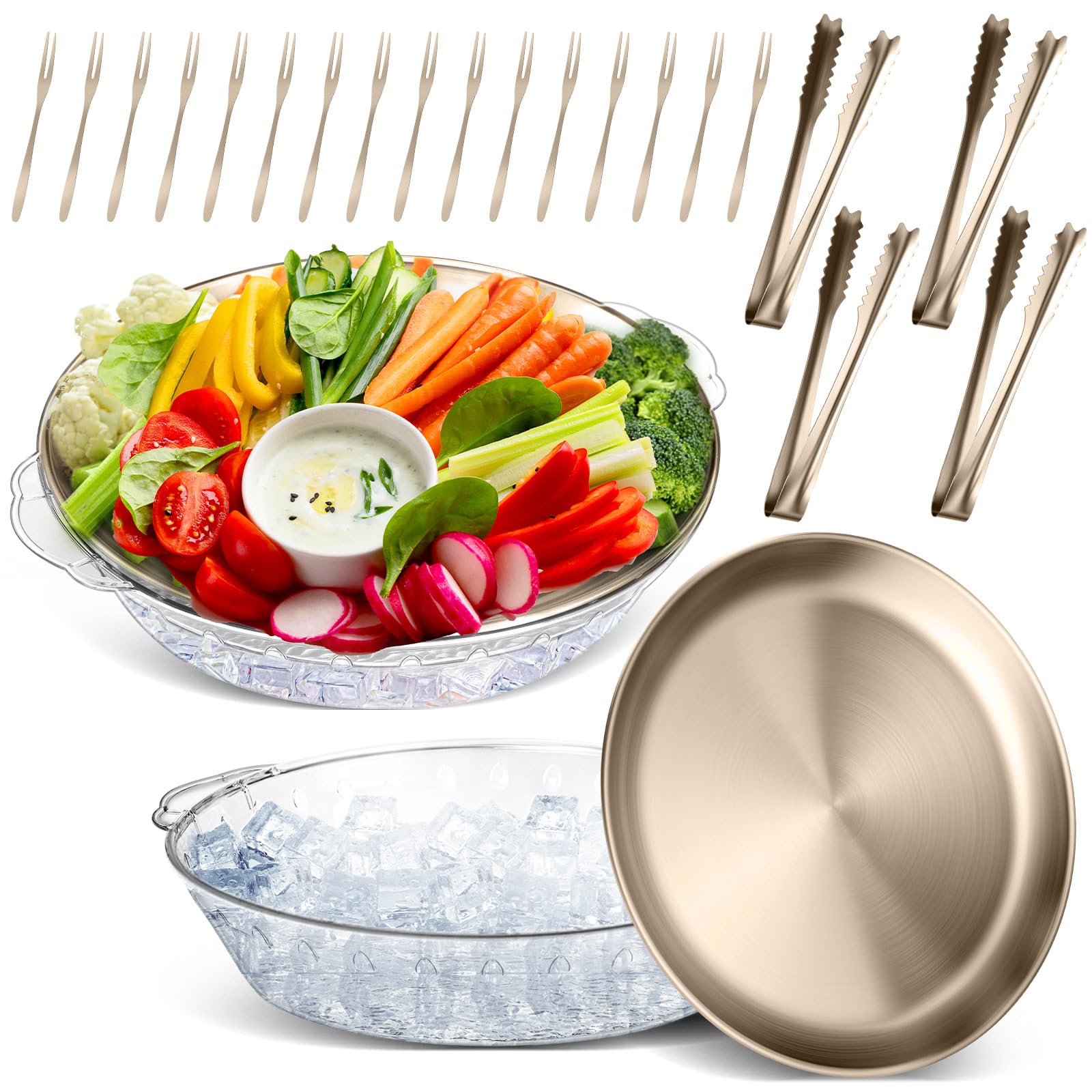 Photo 1 of Baderke Chilled Serving Tray - Champagne Gold