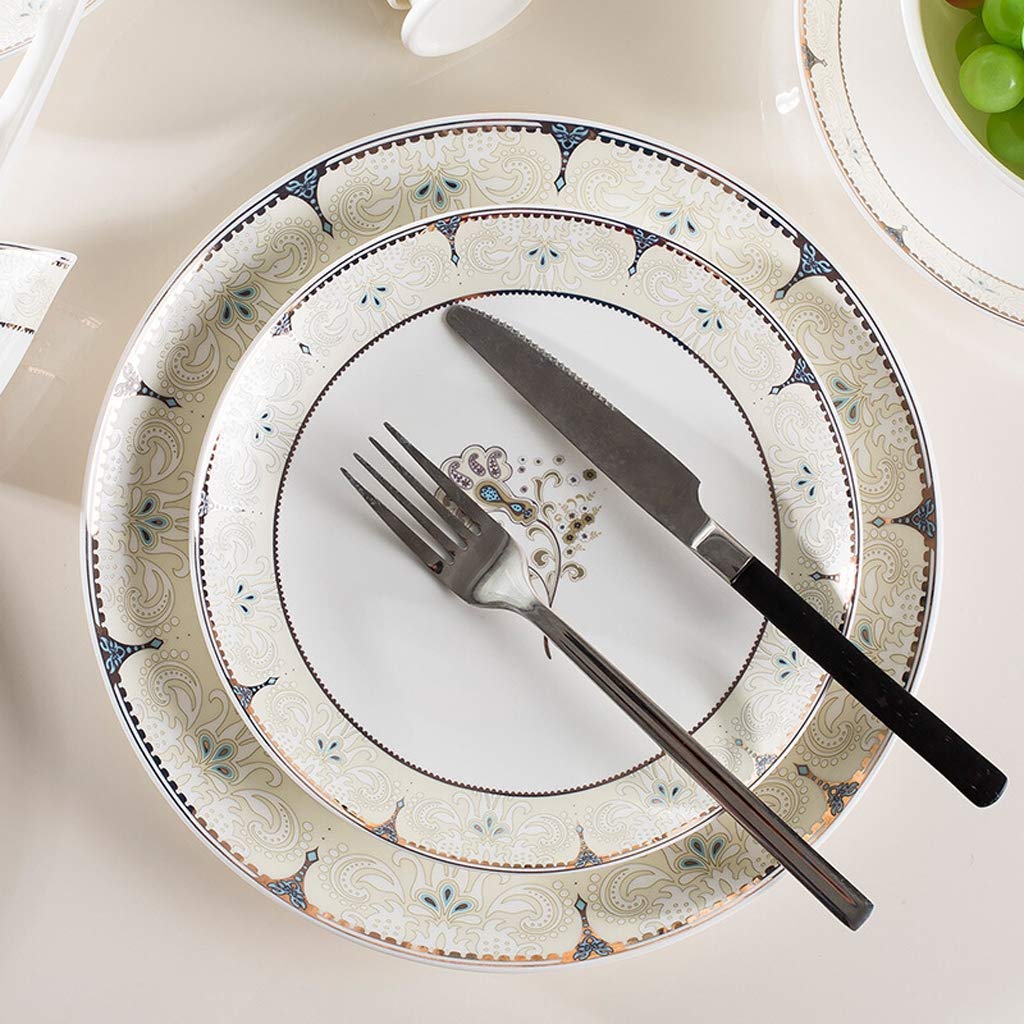 Zastawa stołowa na frytki, 50 sztuk ceramicznych zestawów obiadowych, miska/naczynie/garnek do zupy|Zestaw naczyń obiadowych Zestaw zastawy stołowej z podwójnym powlekaniem - kompatybilny z prezentami