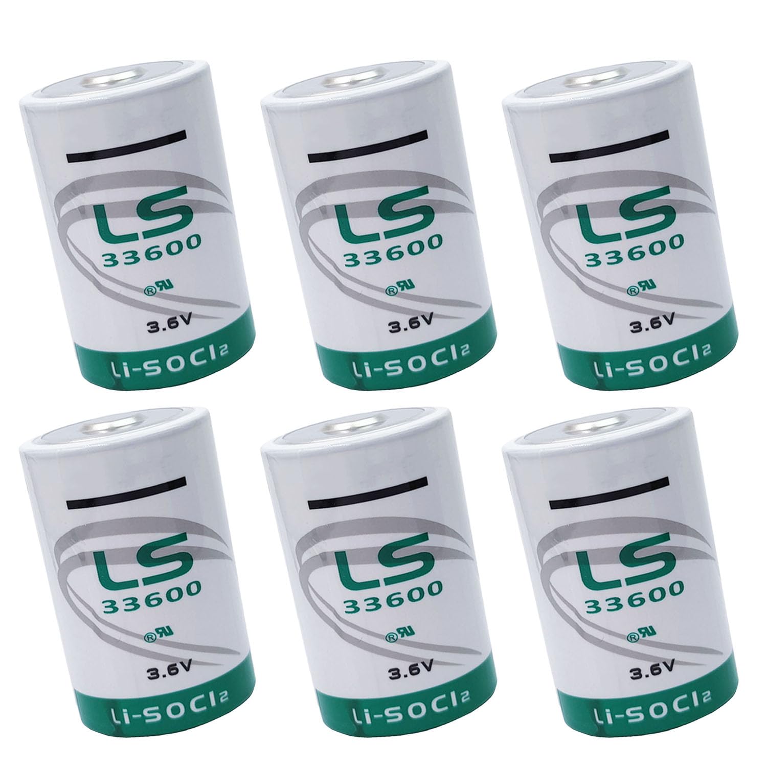 XCGonSa 6-Pack 3.6V 17000mAh LS33600 Battery for LS33600 D Size Lithium Thionyl Chloride Battery
