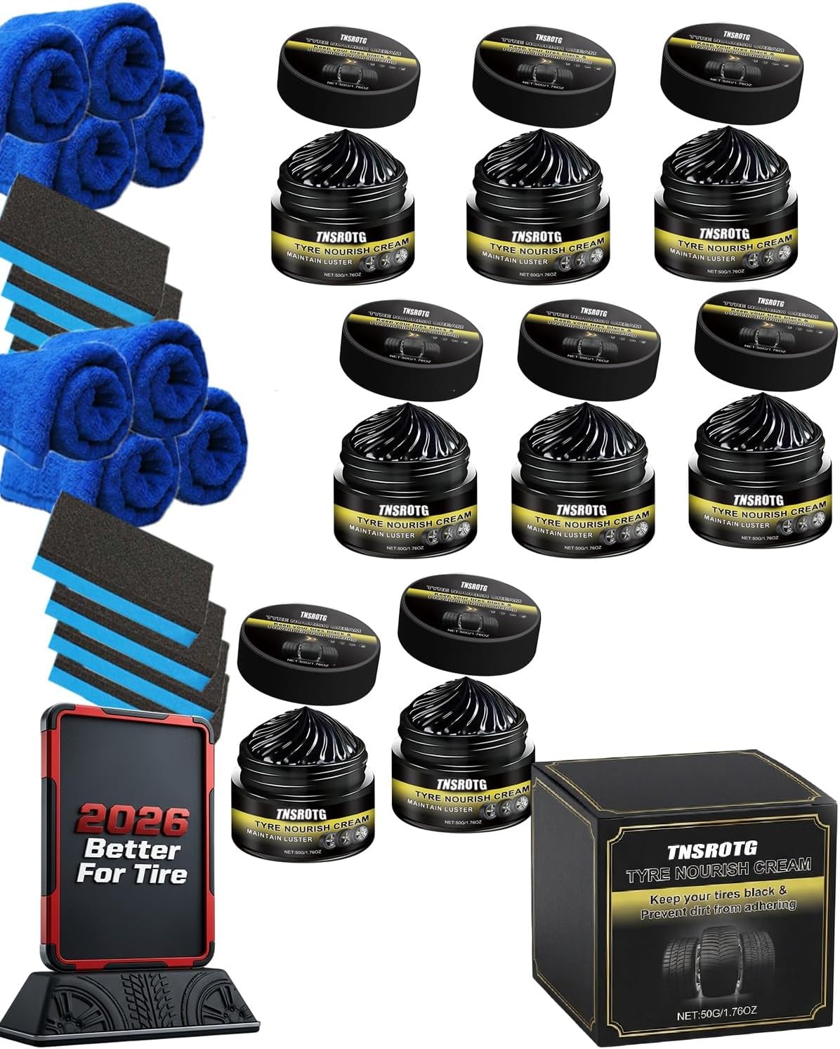 Tire Coating Paste Car Tire Ceramic Wheel Shine Cleaning Refurbish Wax Rapid Acting Tyre Nourish Cream Maintain Luster Nourishing Waterproof Care Tires Shine Vehicle Dressing Wet Gel(8pcs)