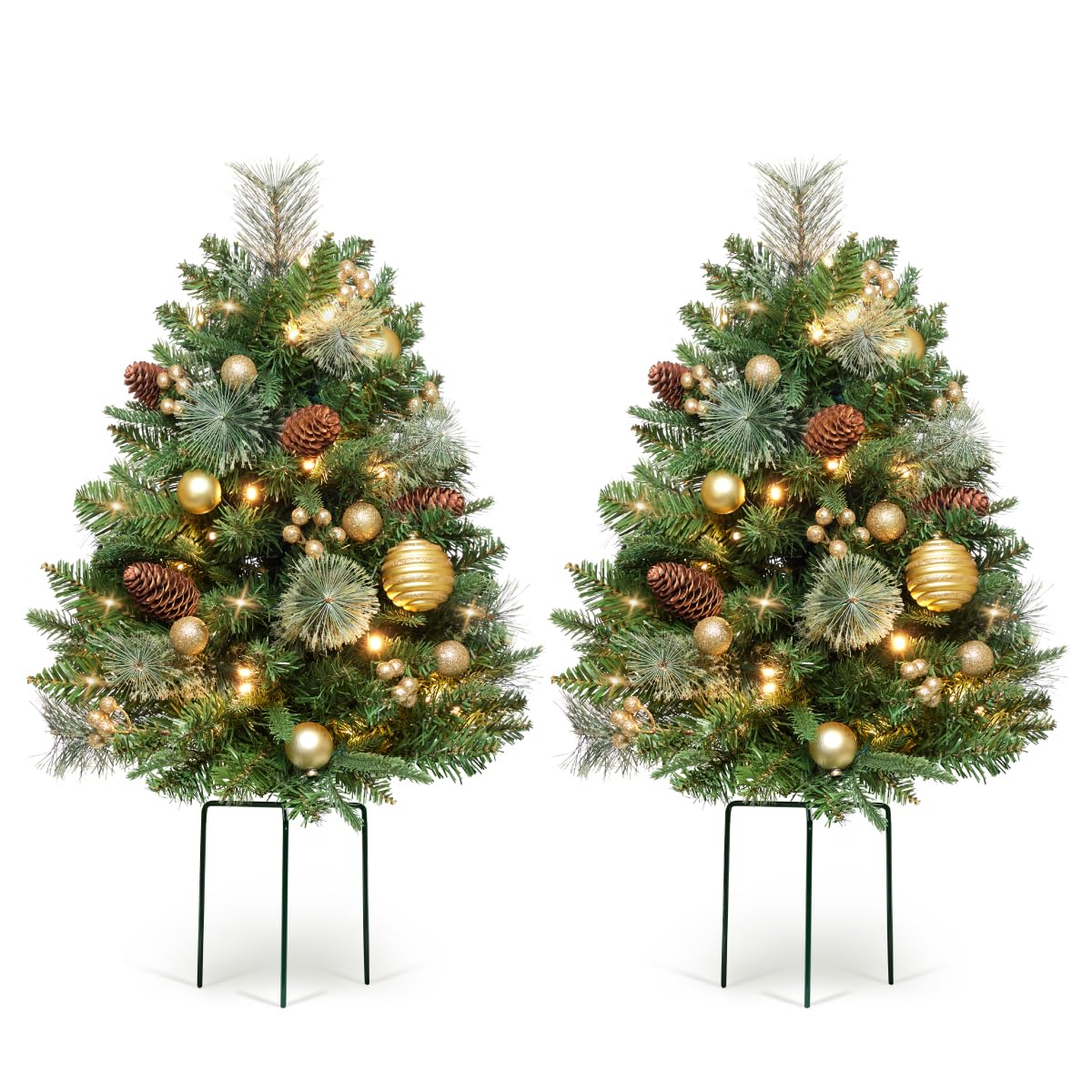 Amazon.com: Somikis 30 Inch Outdoor Christmas Tree Set of 2