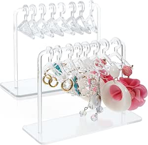 CIATBYYJ Acrylic Earring Holder - 2 Sets, Clear Hanging Display Stand For Studs, Hoops & Necklaces, 2.3x6 Inch - View #6