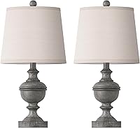 Vista 2 de PARTPHONER Juego de 2 lámparas de mesa retro, lámpara de mesita de noche para dormitorio, lámparas de mesa rústicas de granja para sala de estar