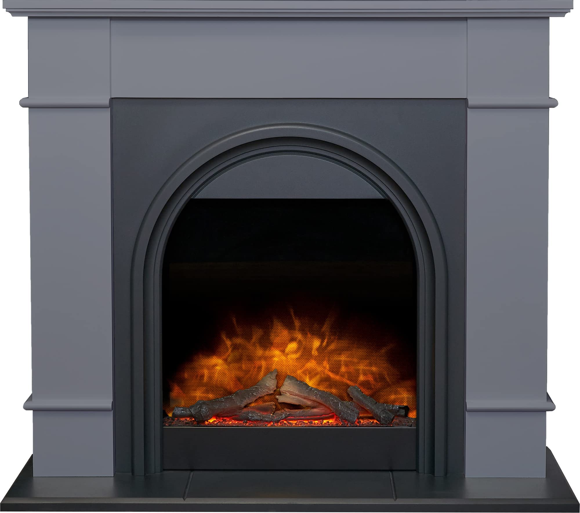 Adam Chesterfield Grey Electric Fireplace Suite, 44 Inch