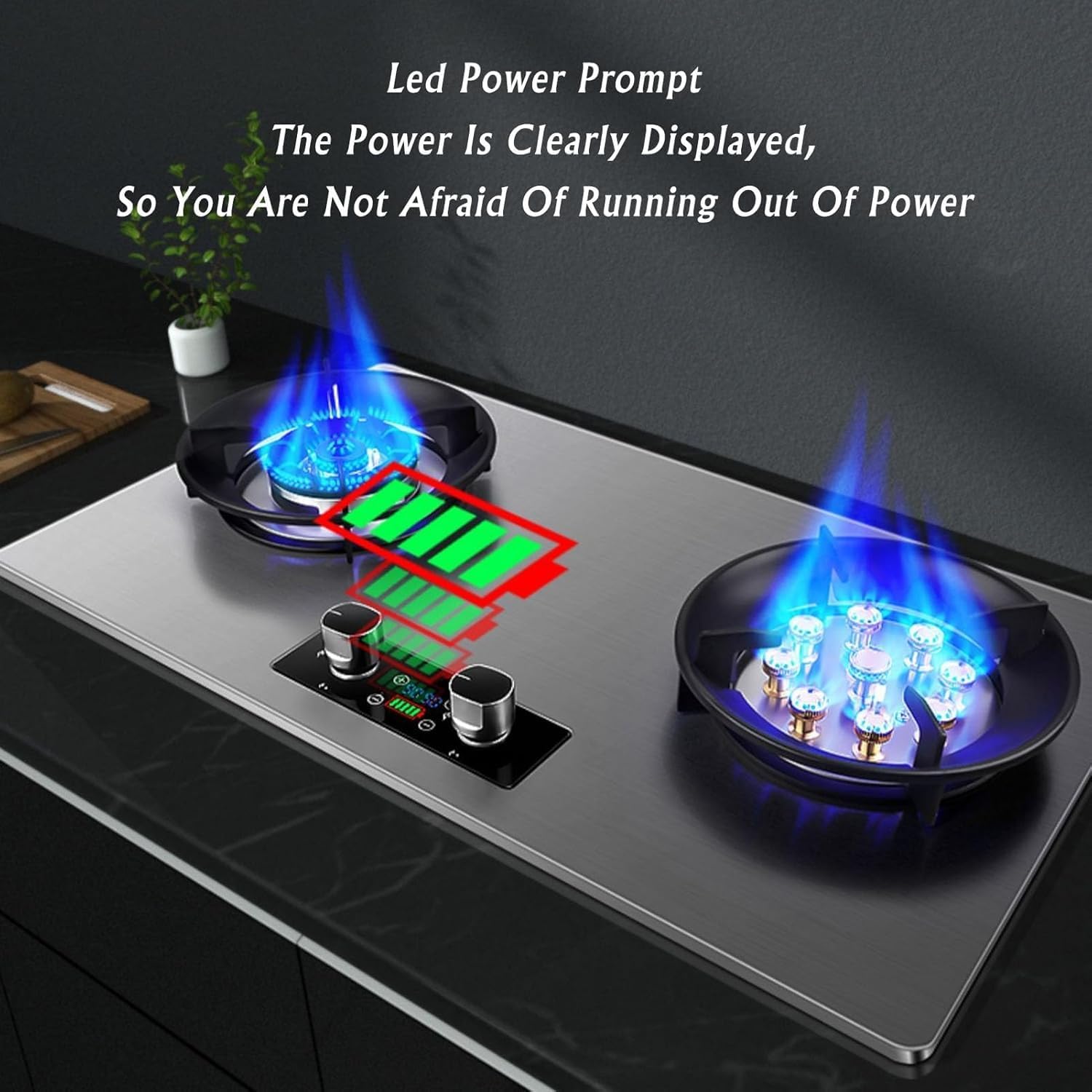 Gas Stove,Desktop Embedded Dual-purpose Natural Gas Liquefied Gas Stove Cooktop,with Flame Out Protection Burners,Heat Load 5.2KW/17742.4BTU(Ng)