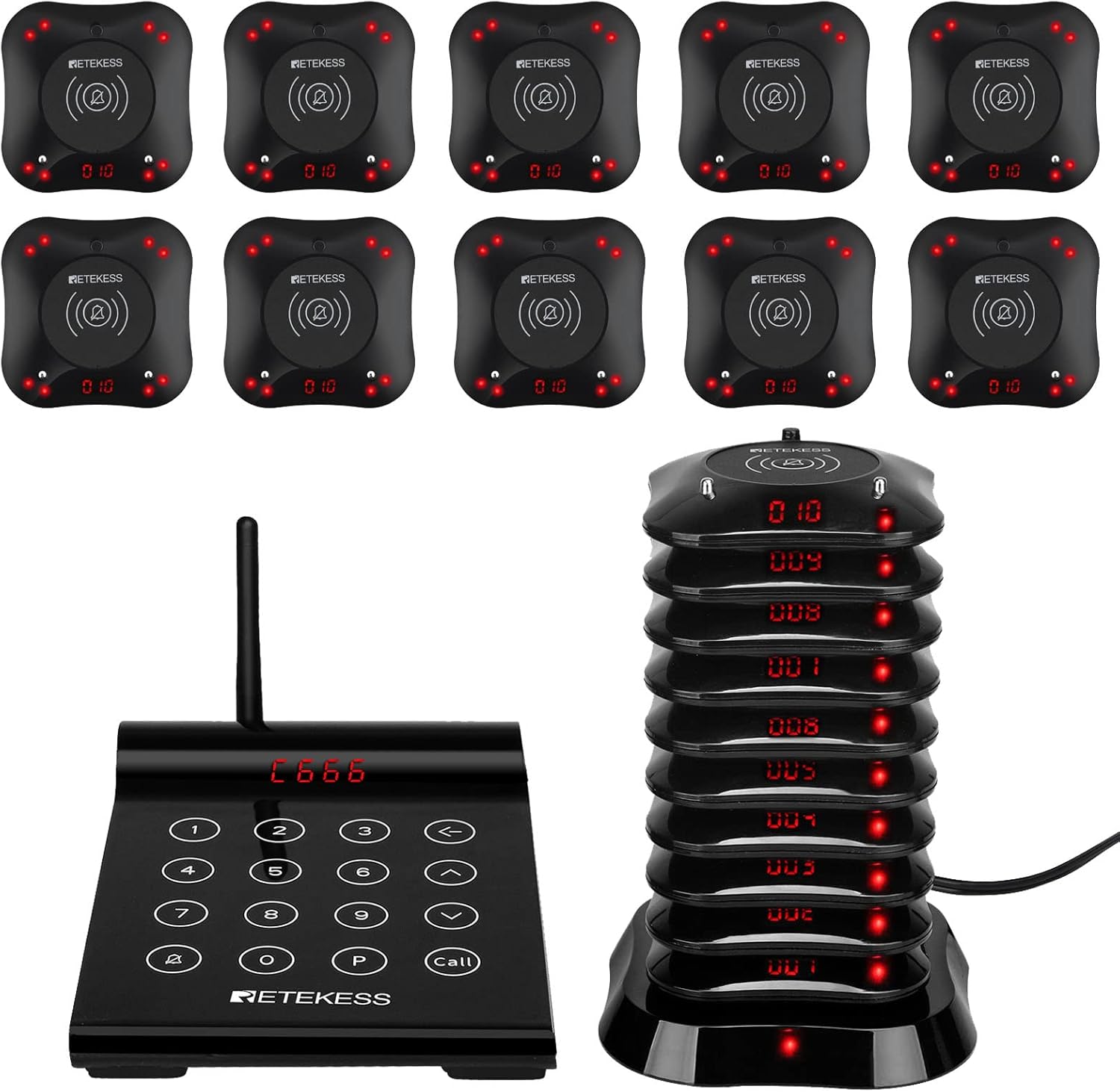 Retekess TD164 Pagers for Restaurants, Pager System Long