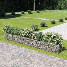 Gabion Raised Bed Galvanized Steel Planter 177.2"x19.7"x19.7" Durable Mesh Container for Gardening Patio Balcony Outdoor Use with High for Vegetables Herbs Succulents