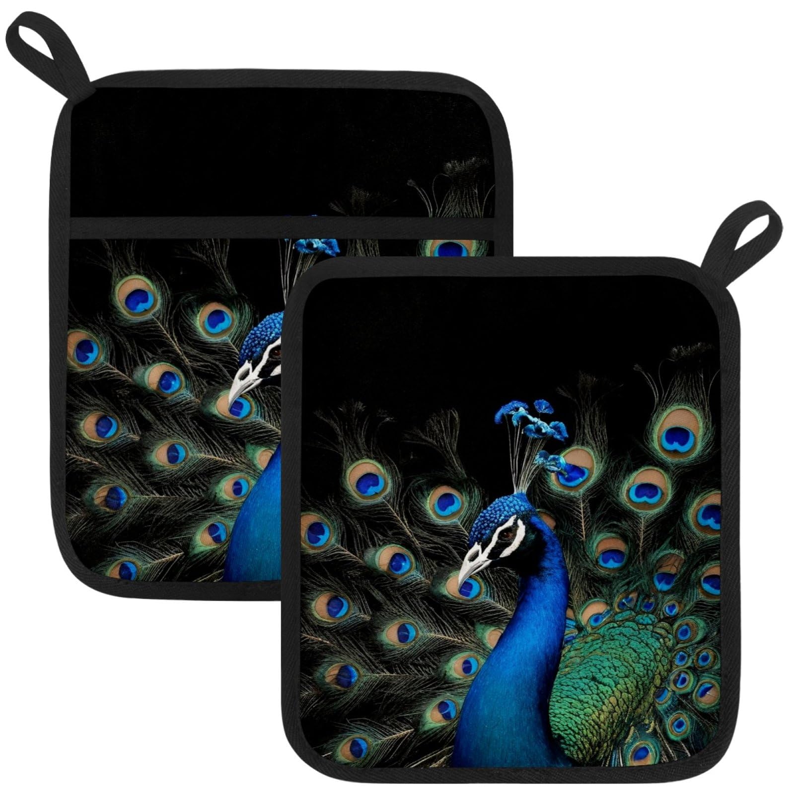 VAPOKF Peacocks Pot Holder, Heat Resistant Oven Cloths, Potholders & Oven Gloves, for Kitchen Cooking & Baking, Thick & Safe, Protection of Hands From Hot Utensils