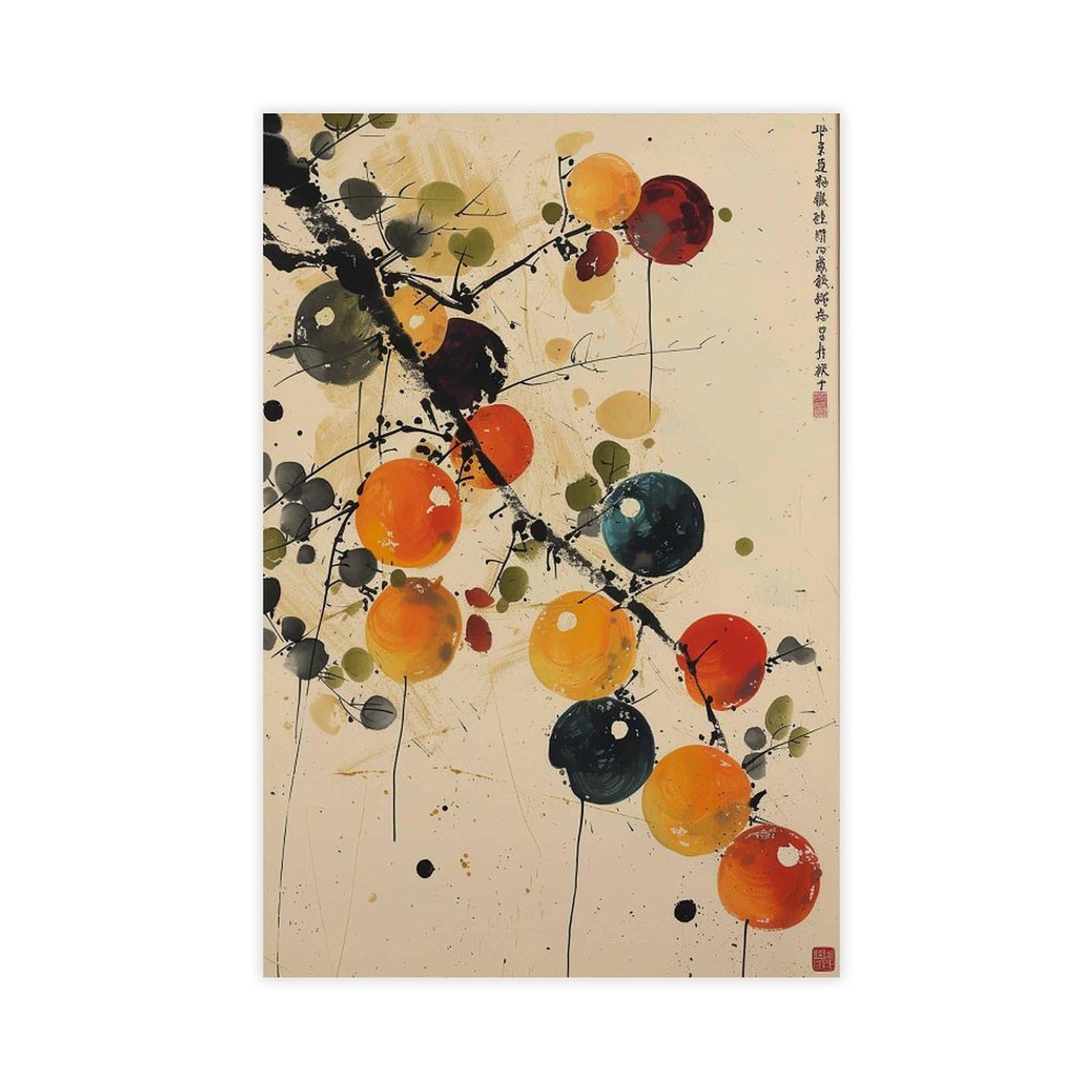 Bareronor Persimmon Canvas Poster Bedroom Decor Landscape Office Room Decor Gift 20" L X 30" W