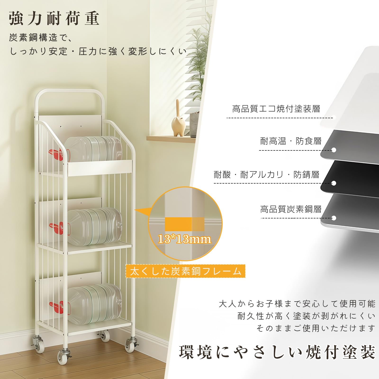 Amazon｜KoiFlow ファイルワゴン ファイルラック 書類収納 本棚 ブック