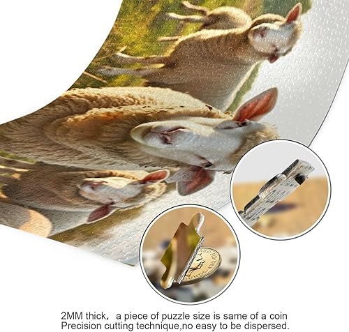 Miniatura 3 de Kigai Divertido rompecabezas de 500 piezas con patrón de ovejas para niños, adolescentes, adultos, familia, 20.5 x 14.9 pulgadas