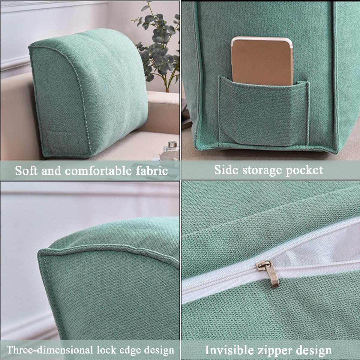 Cuscino a cuneo extra spesso per divano e letto, cuscino decorativo per supporto lombare, cuscino per collo e schiena, ideale per lettura e testiera