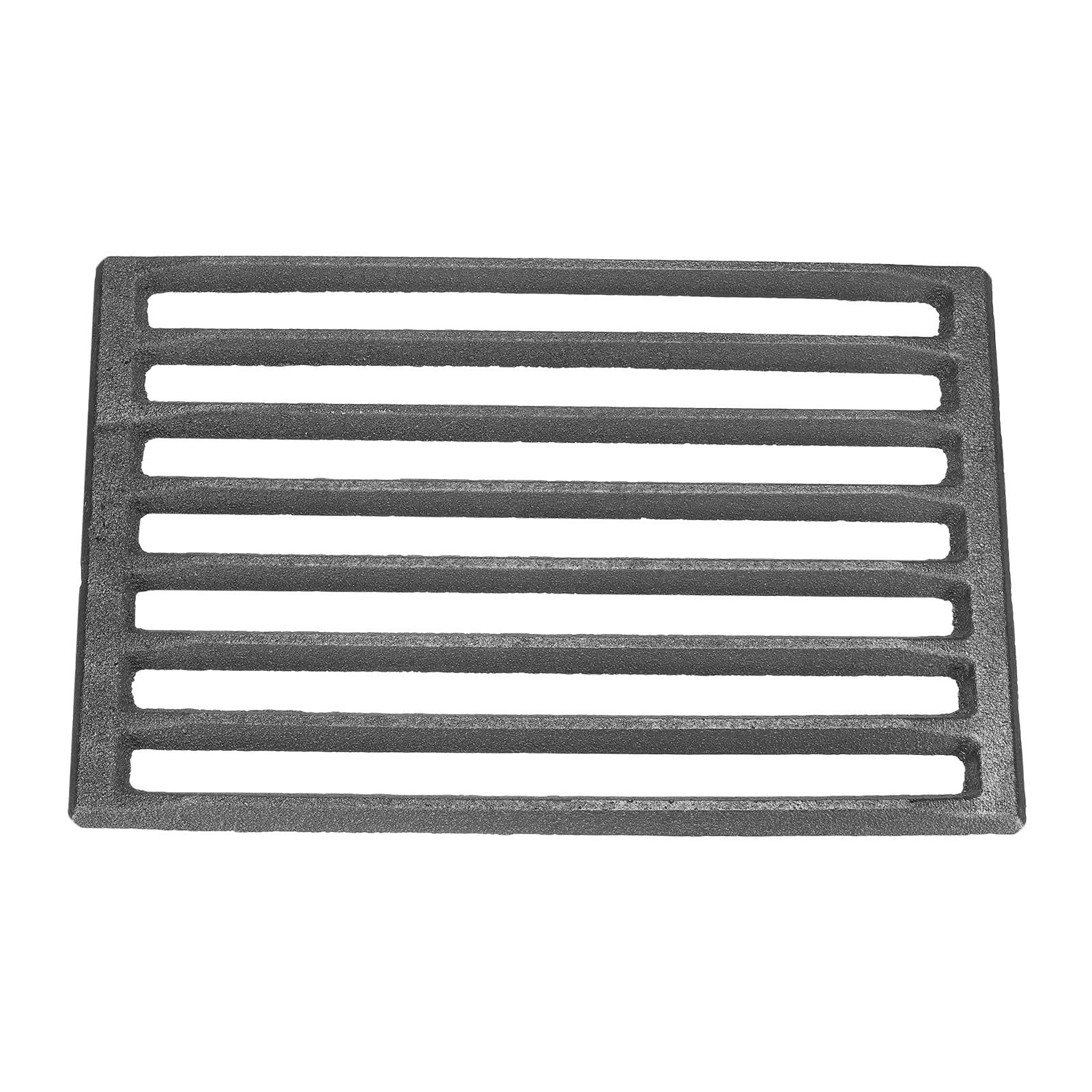 PATIKIL Cast Iron Fire Grate, 10" Rectangle BBQ Grill Grate Replacement High Heat Charcoal Plate Fire Bottom Grate Grilling Accessories 6 Slots for Grilling Barbecue