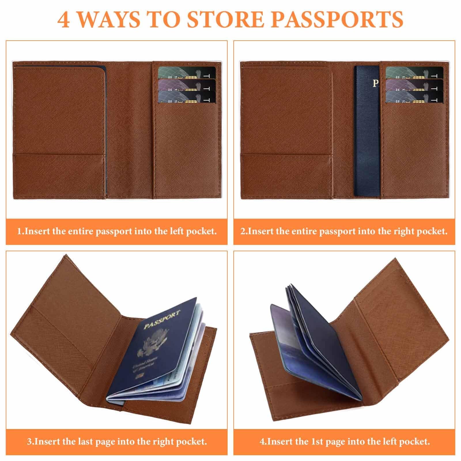 Portapassaporto Portatile Sottile Massoneria Uomo Donna Organizzatore Impermeabile del Portafoglio del Passaporto di Viaggio Custodia per Passaporto Pelle PU Premium(A15)