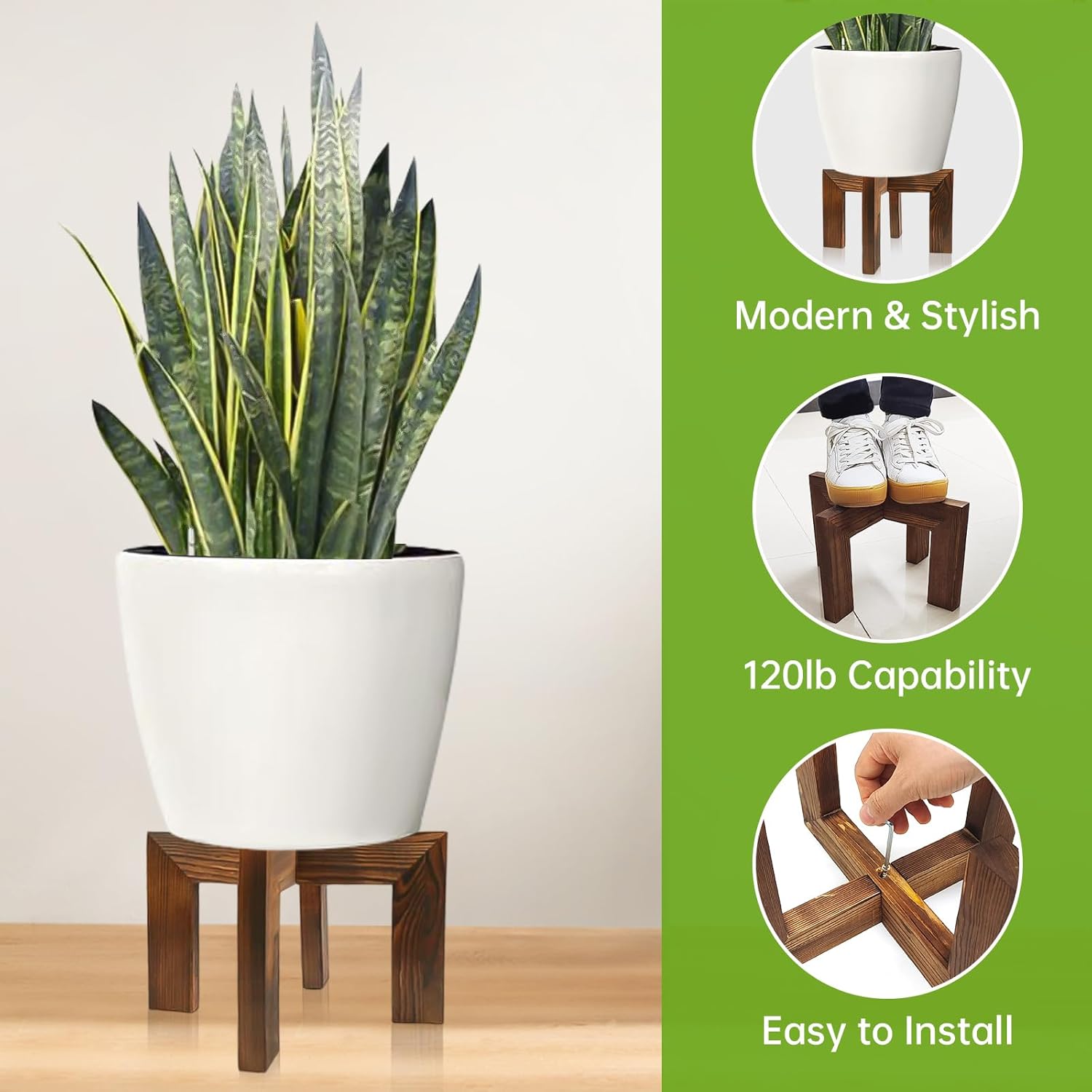 Wood Plant Stand Indoor/Outdoor for Plants, Large Size Planter Stand Holder,Sturdy and Stable Flower Pot Stand,Fits Most Size Flower Pots In Room(1 Pack)