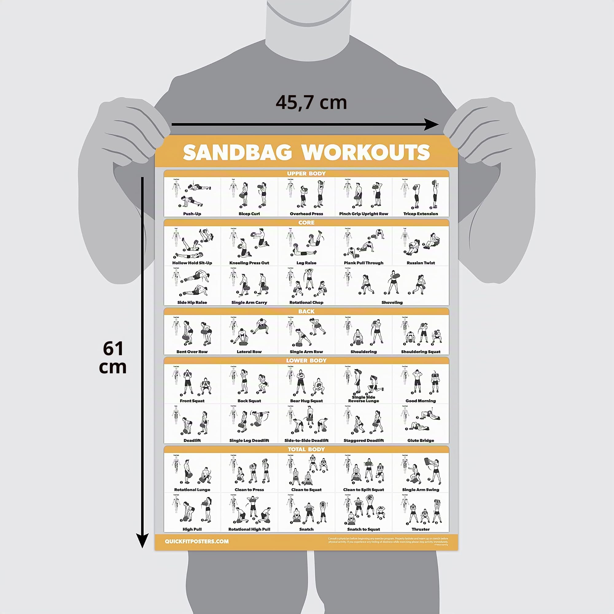 Palace Learning QUICKFIT Sandsack-Trainingsposter, laminiert, 45,7 x 61 cm
