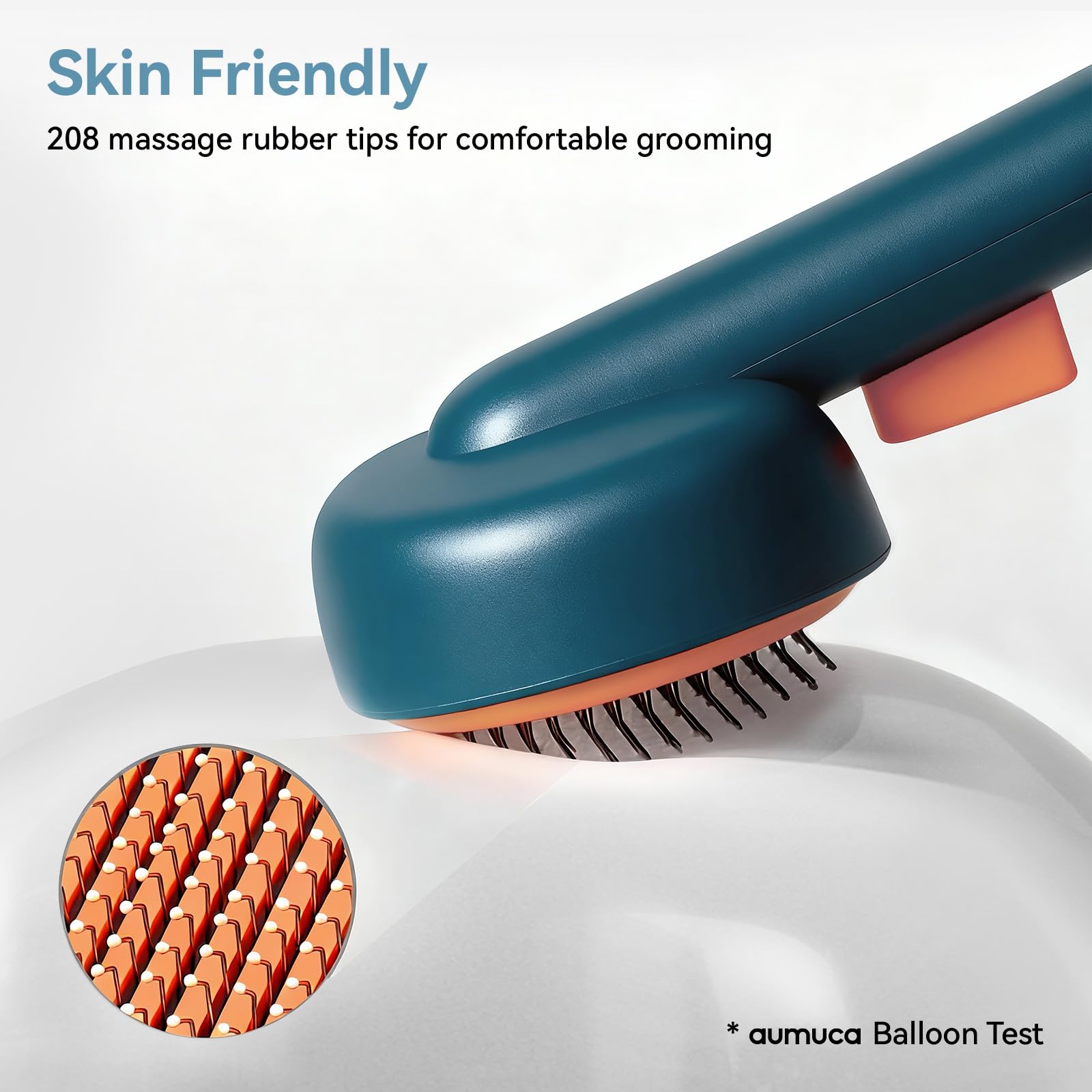 Aumuca Skin Friendly Self-Cleaning Slicker Brush for Dogs & Cats, Gentle Pet Grooming Tool for Shedding & Deshedding, Efficient Hair Remover for Long & Short Haired Pets - image 3
