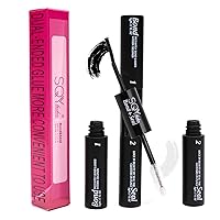 Vista 6 de Adhesivo y sello para extensiones de pestañas, pegamento de pestañas, impermeable, de larga duración, fuerte sujeción de 48 a 72 horas