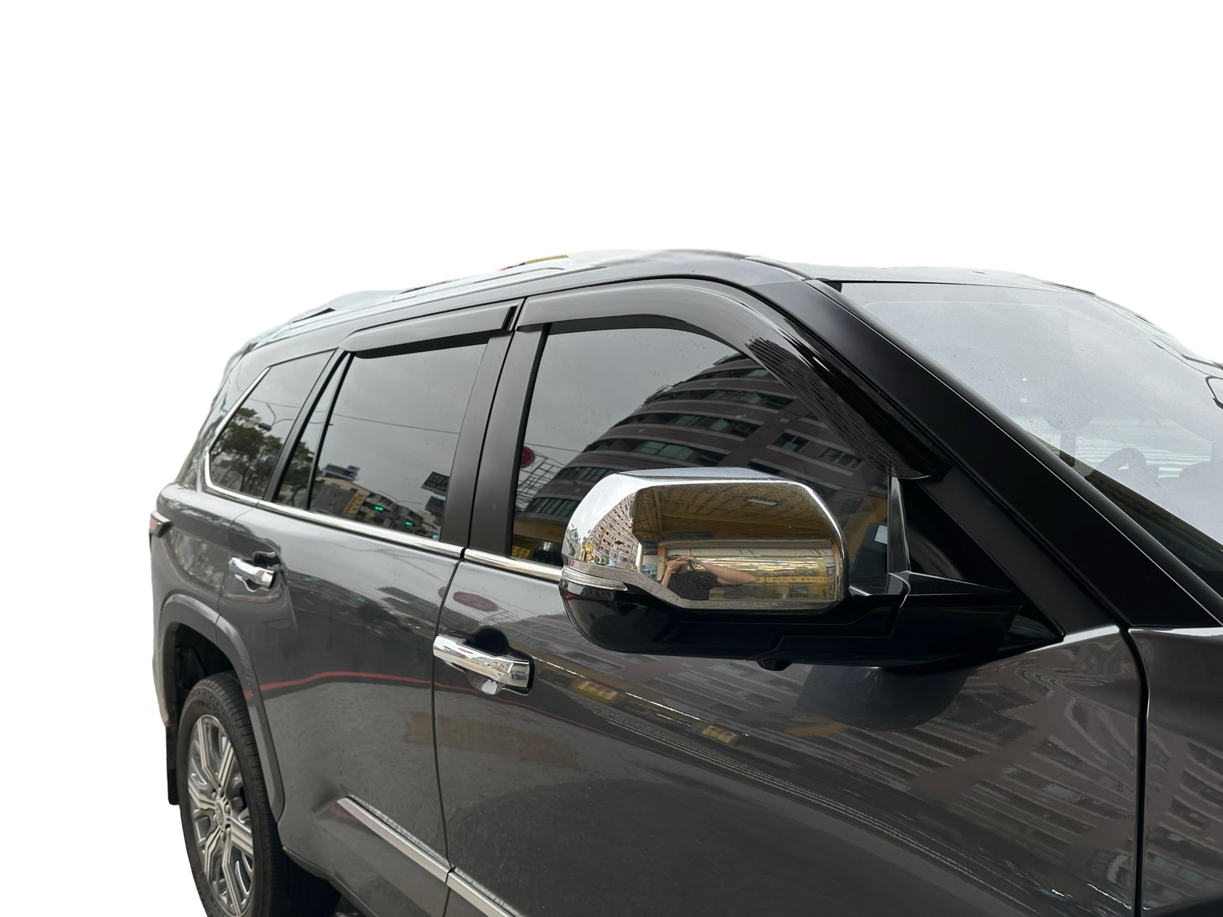 Window Deflectros Snapklik.com : 2023-2026 Tape-On Rain Guards For Toyota Sequoia Side ...