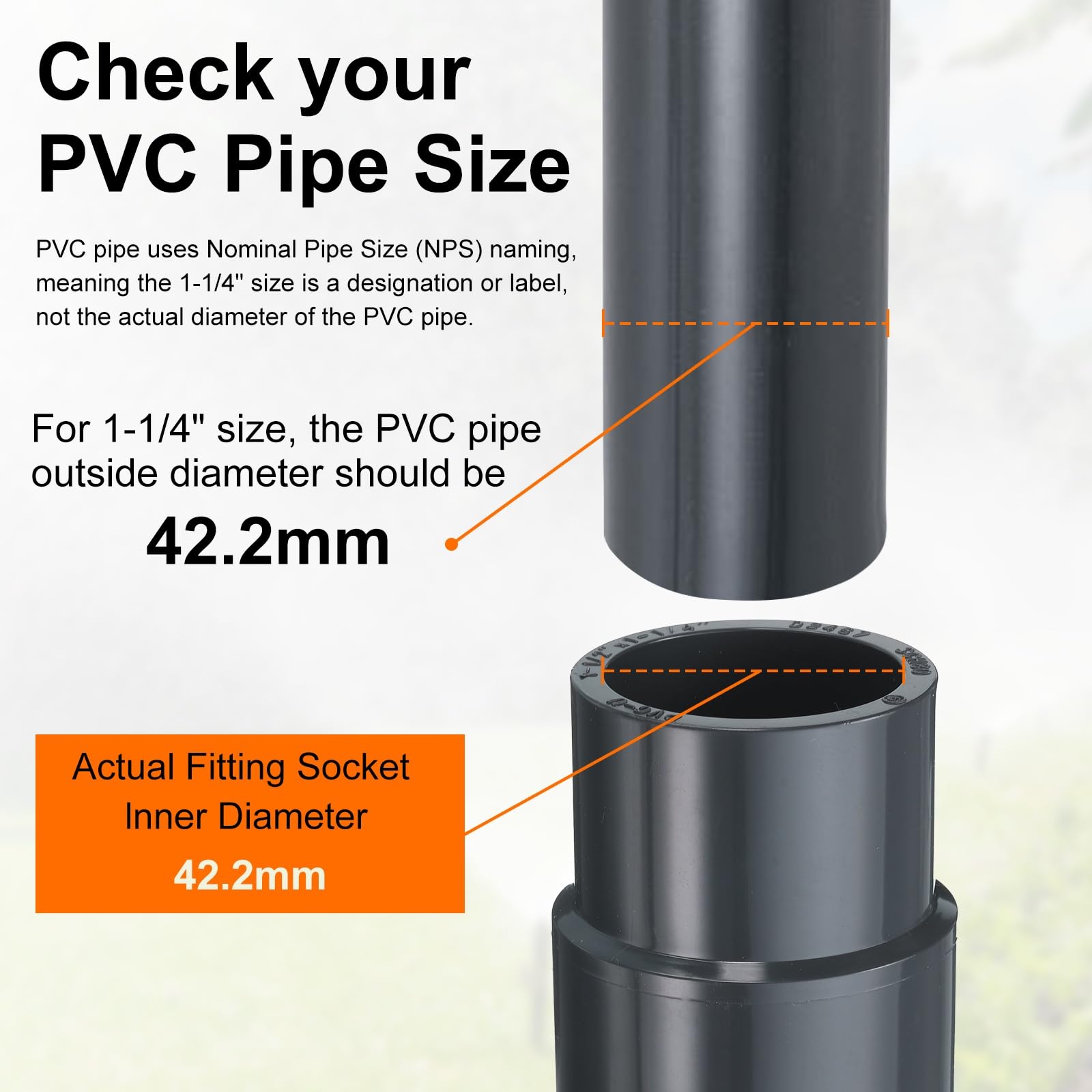 Amazon.com: HARFINGTON PVC Reducing Coupling 1-1/2 x 1-1/4