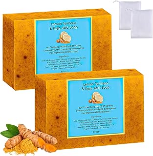 Nicgou Jabón kójico de cúrcuma y limón, barra...