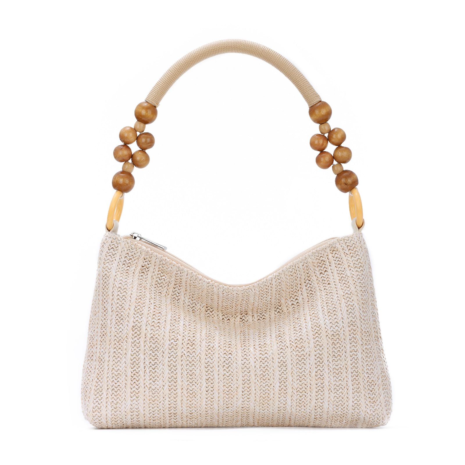 EVEOUT Damen Stroh Umhängetasche Sommer Boho Chic Unterarmtasche Tragetasche Gewebte Raffia Schultertasche Strandtasche