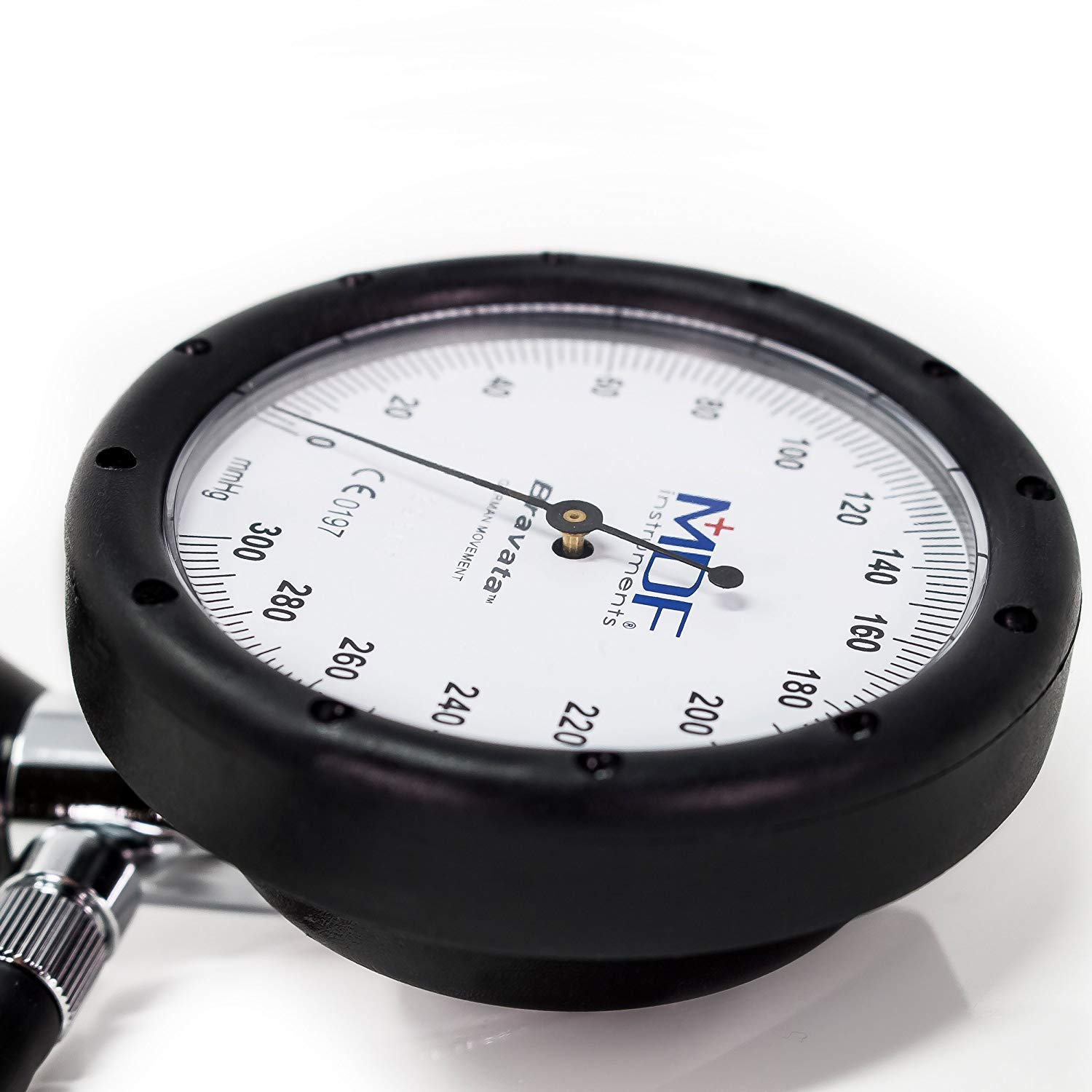 MDF Instruments, Bravata Palm Aneroid Sphygmomanometer – profesjonalny ciśnieniomierz z mankietem dla dorosłych i dzieci w zestawie, granatowy, MDF848XPD-04