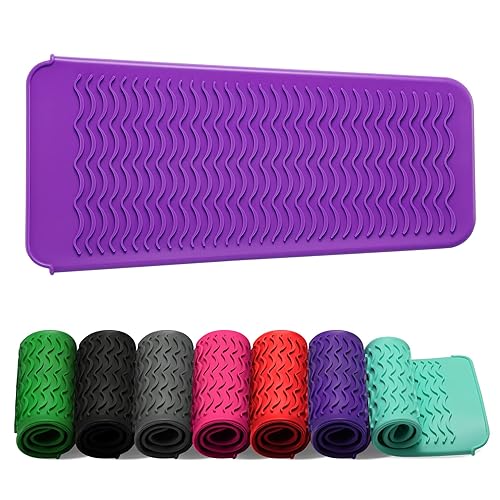 ZAXOP - Funda de silicona resistente para plancha, rizador y herramientas calientes para cabello (morado)