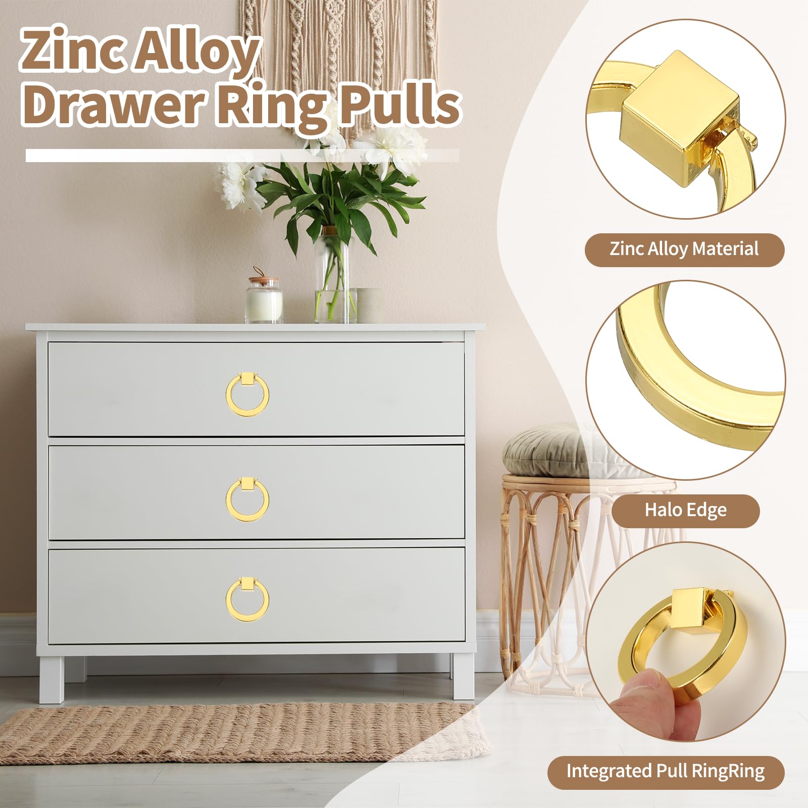 PATIKIL 6Pack Drawer Ring Pull Handles - Image 3