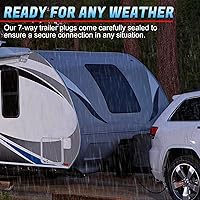 Vista 4 de Gonice Arnés de cableado de extensión de enchufe de remolque de 7 vías de alta resistencia de 6 pies, cable de alambre de remolque de 7 pines