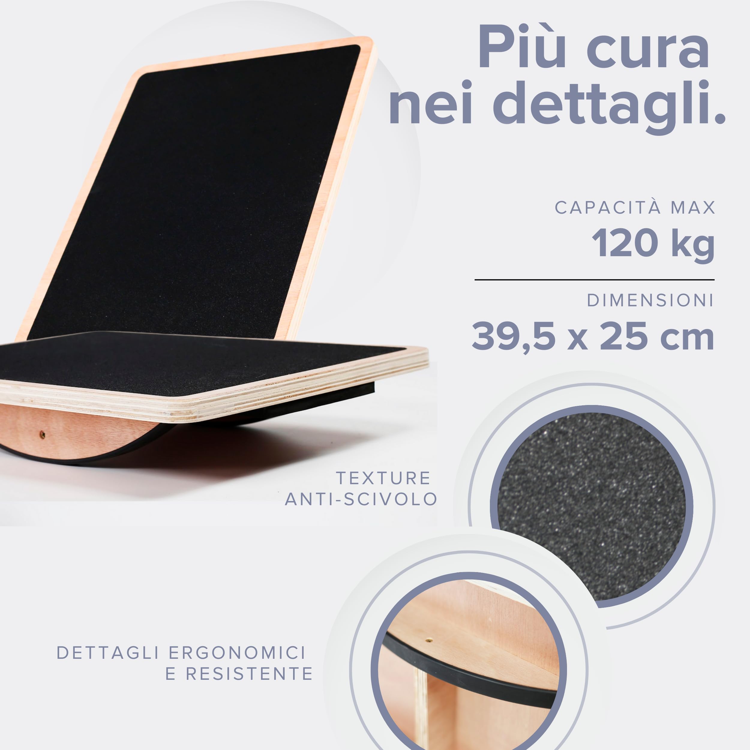 BILDER - Balance Board per Pilates, Yoga e Fitness, Tavoletta Propriocettiva con Superficie Antiscivolo - Migliora la Forza e la Coordinazione, Attrezzi Palestra Casa Ufficio Principianti ed Esperti