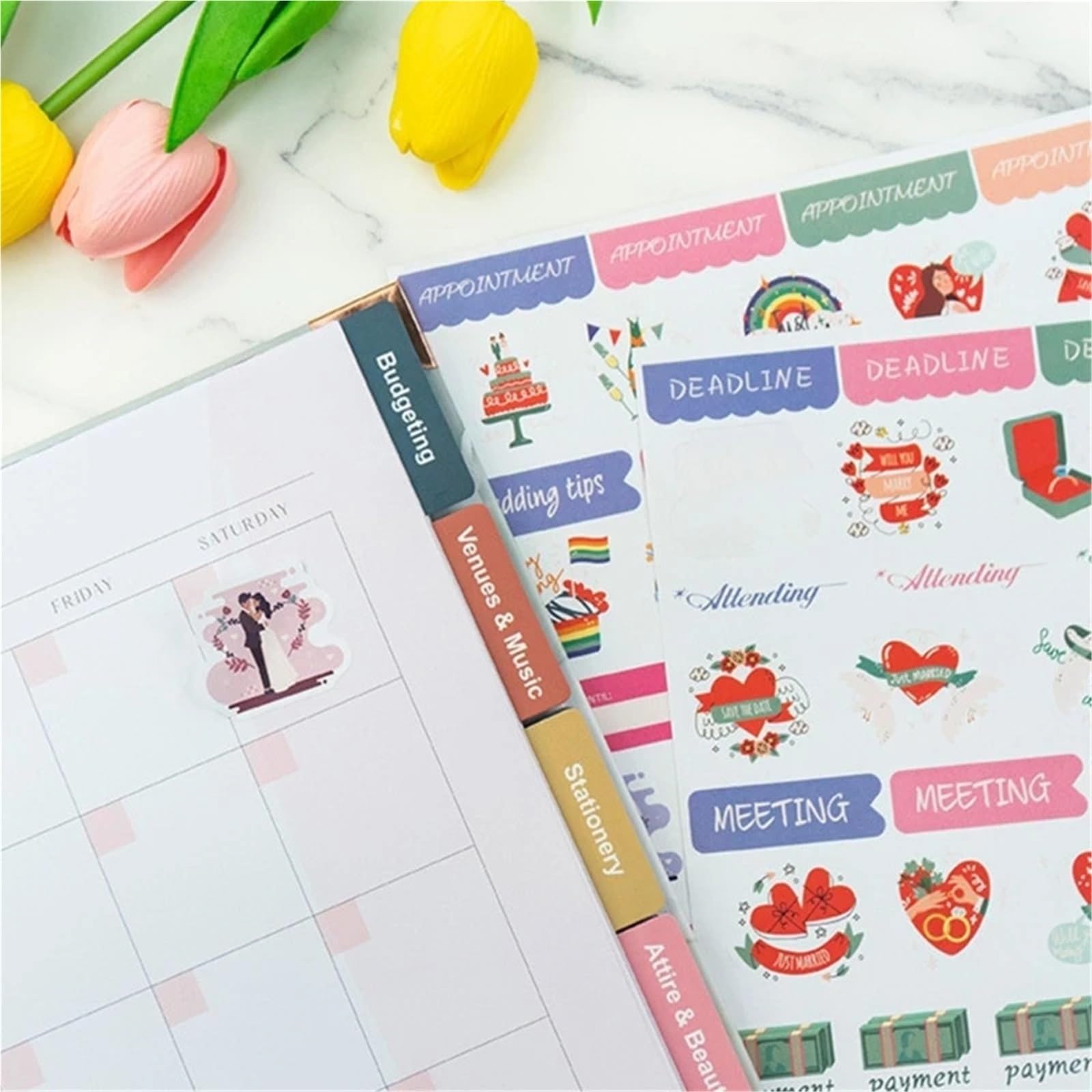Brautplanungsbuch Hardcover Hochzeitsplanerbuch und macht Ihre Countdown-Planung einfach für Euren