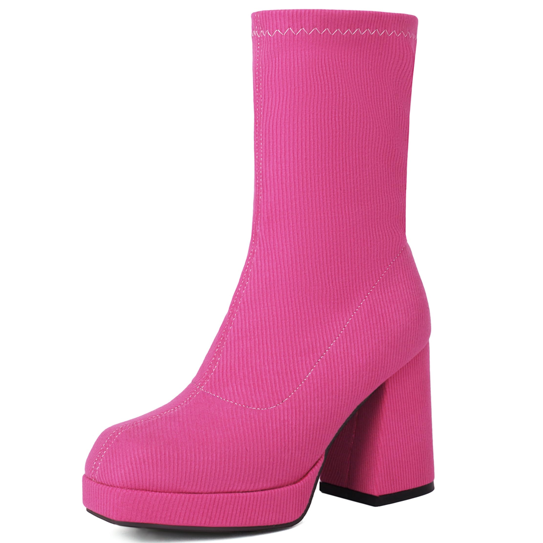 Boots mi-mollet élastiques au design géométrique et finitions soignées - 8
