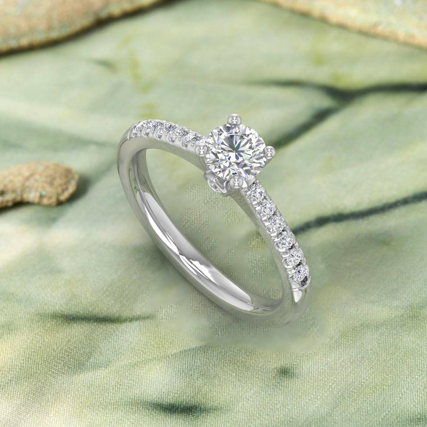 FINEROCK 1/2 Carat Diamond Engagement Ring Band in 10K Gold