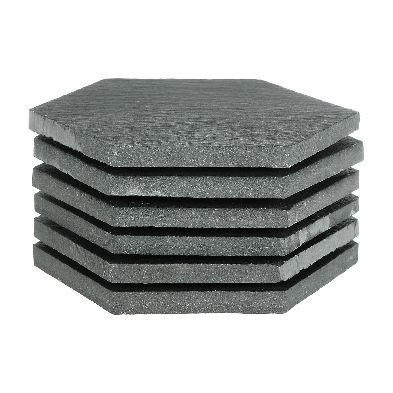 Dessous de verre en ardoise pour l'apéritif, lot de 6 protecteurs hexagonaux de table de cuisine