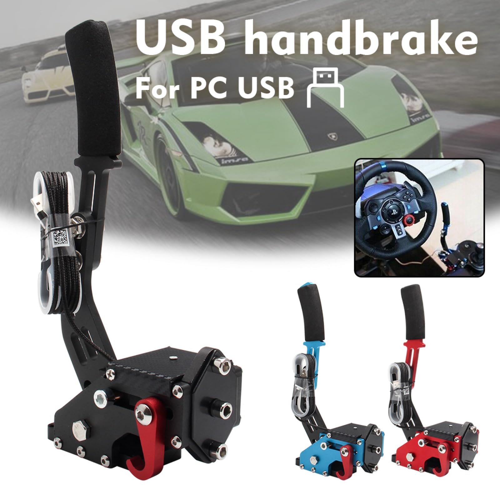 Freno de mano USB para simulación de juego de carreras lineales. Compatible con volante de la serie G29. Conectar y usar (Sólo para PC).