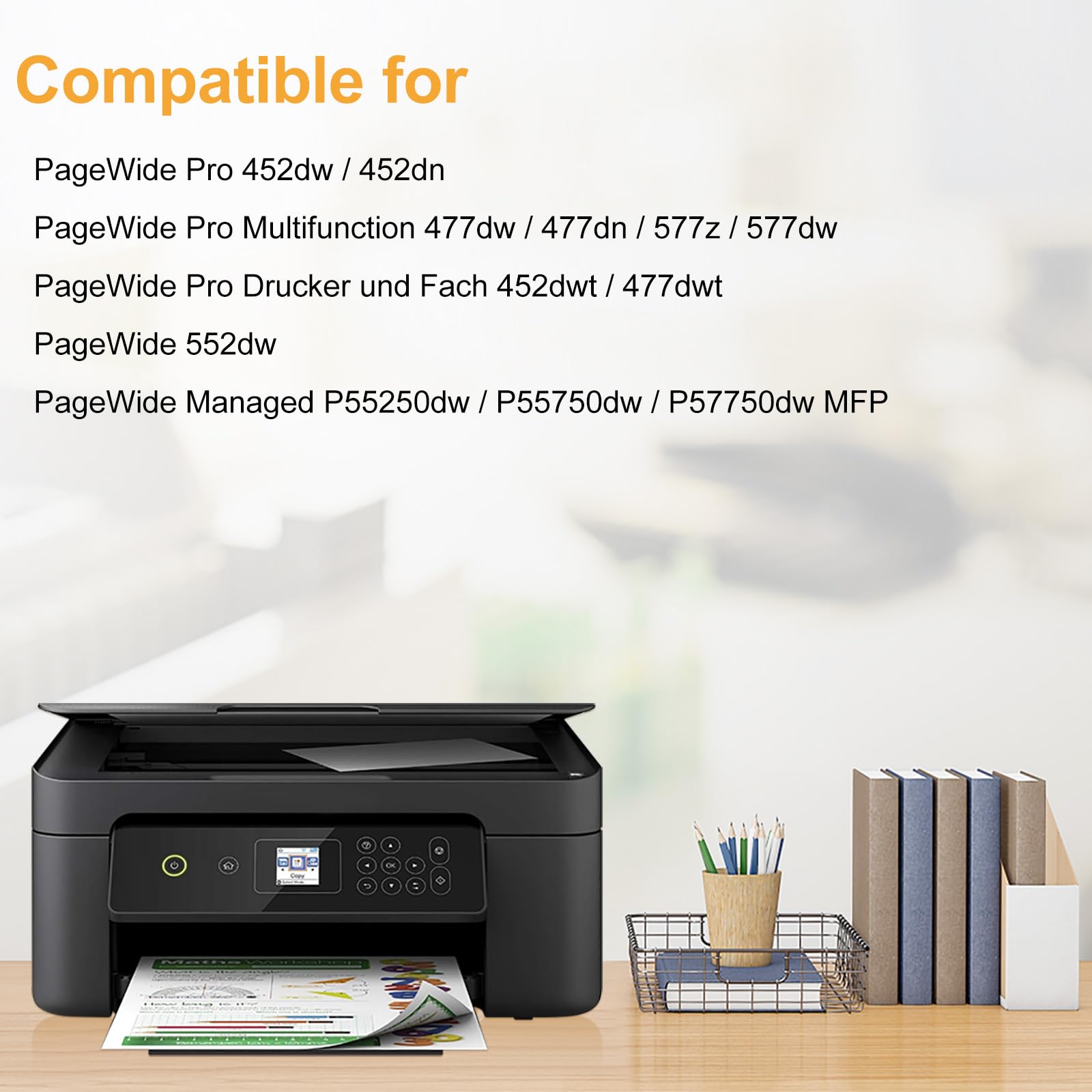 LeciRoba 973X Cartouche d'encre pour HP 973X 973 X pour HP PageWide Pro 452dw 452dn 477dw 477dn 577z 577dw 452dwt 477dwt PageWide 552dw Managed P55250dw P55750dw W P577 Lot de 4 imprimantes MFP 50 dB