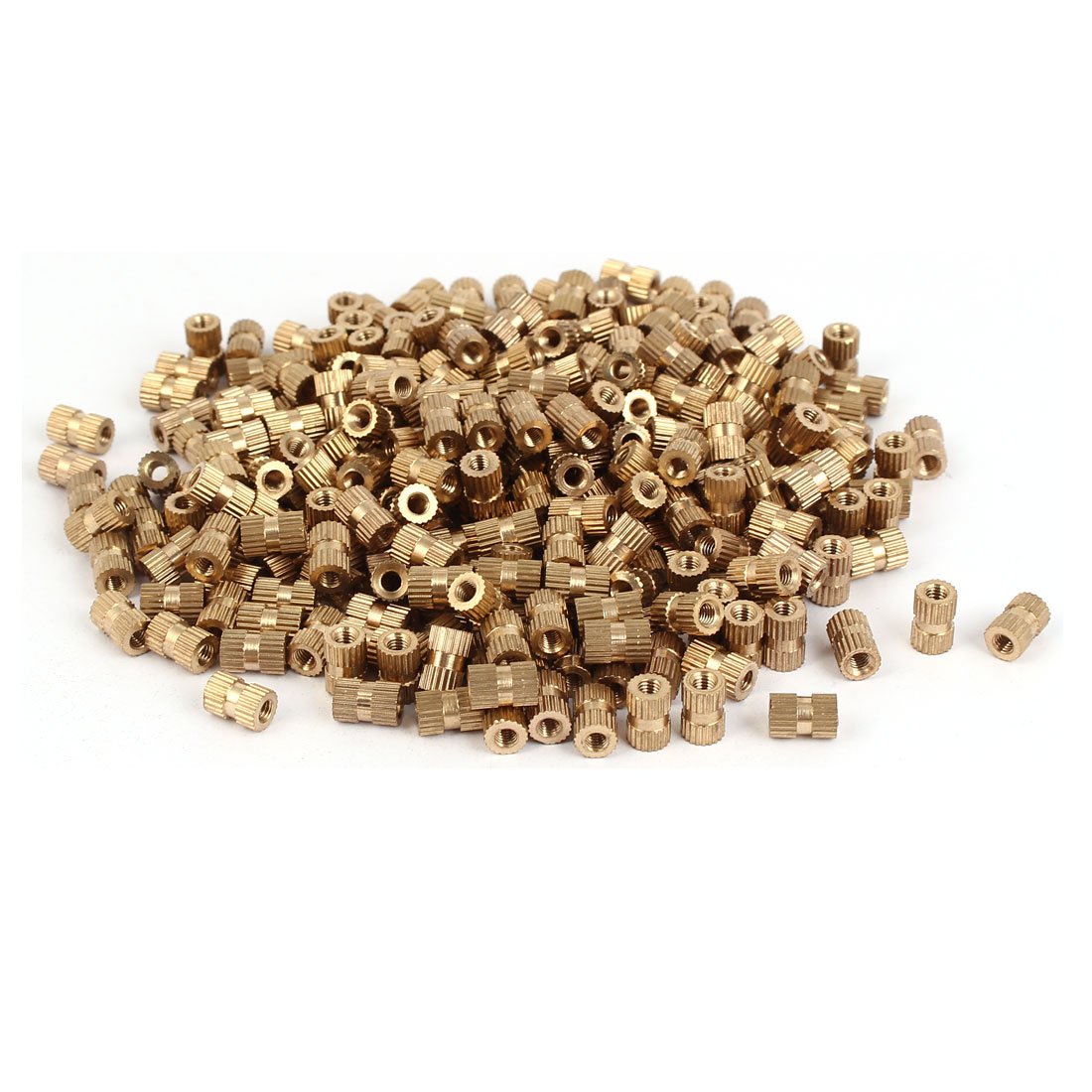 M3 x 8mm Brass Cylinder Injection Molding Knurled Threaded Insert Nuts 500PCS (6e333246cafbab3ee9181c2a3fe76098)