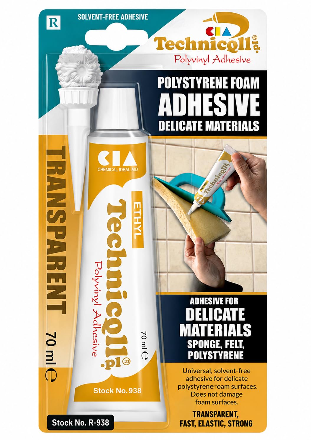 70ml Adhesive Glue For Sponge Polystyrene PU Foam Cork Leather Styrofoam