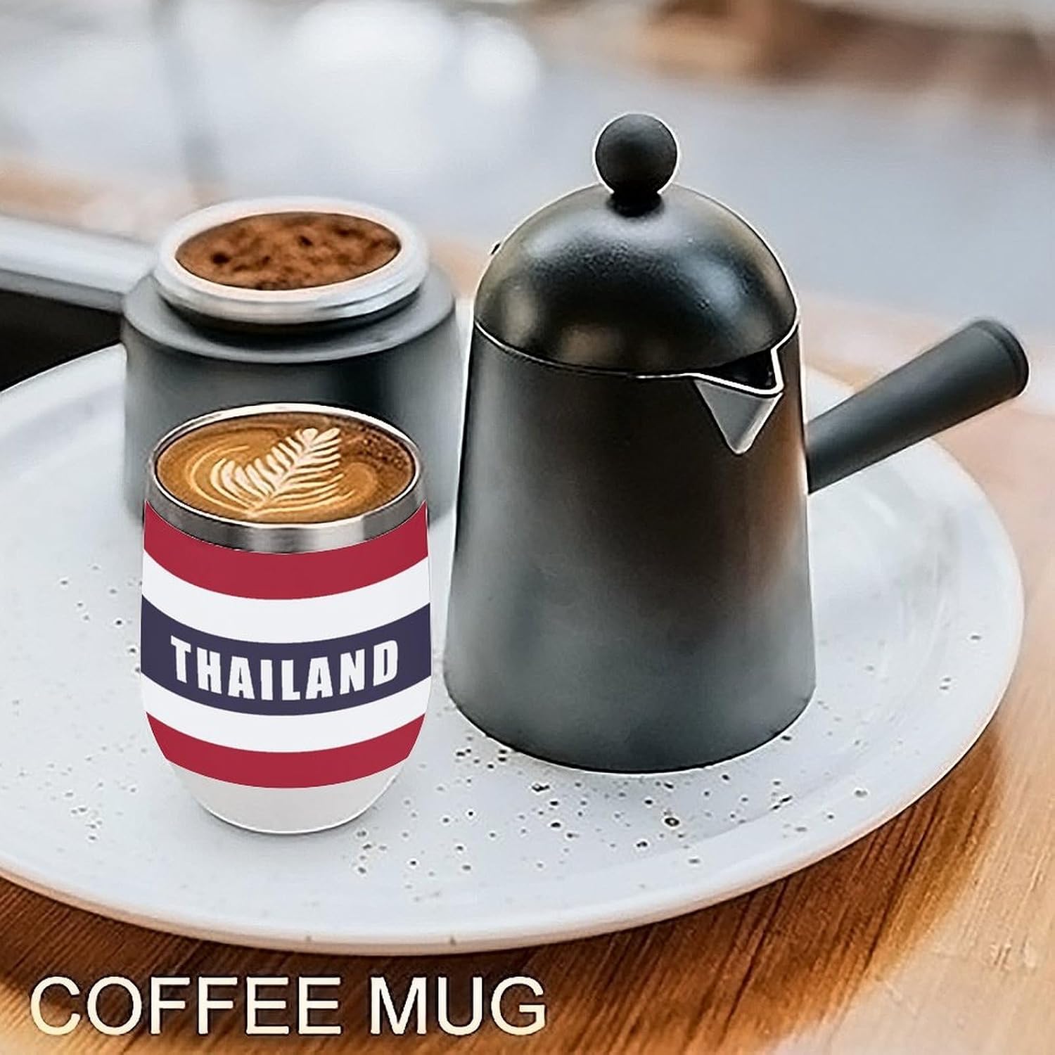 Flag of Thailand Insulated Drinking Cup Stainless Steel Coffee Mug Wine Tumbler with Lid 12OZ
