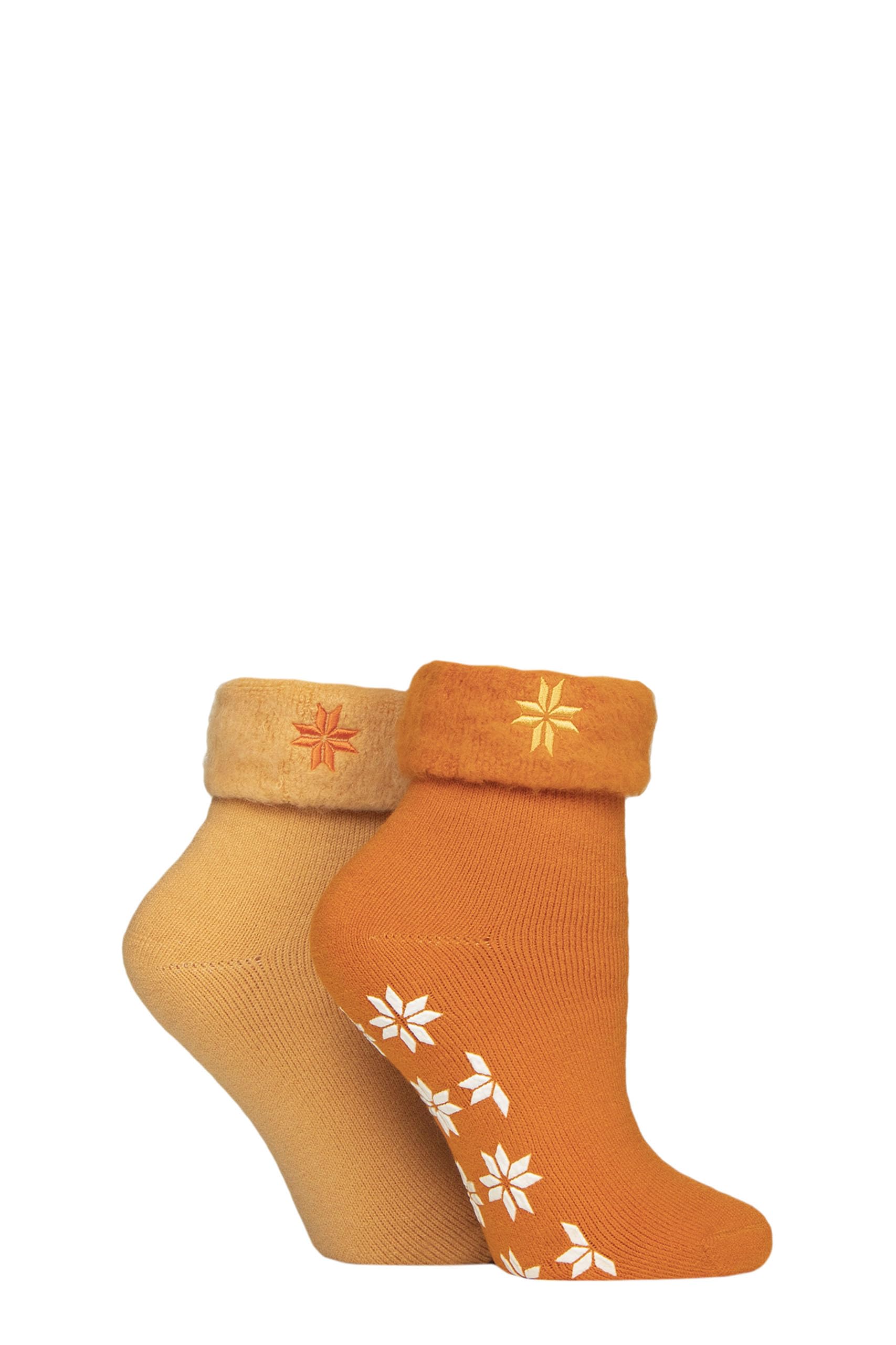 Sockshop Women's Marmalade Warm Cosy Thermal Home And Bed Socks 2 Pair Pack One Pair With Anti Slip Grips (Uk, Numeric, 4, 8, Regular, Regular, )