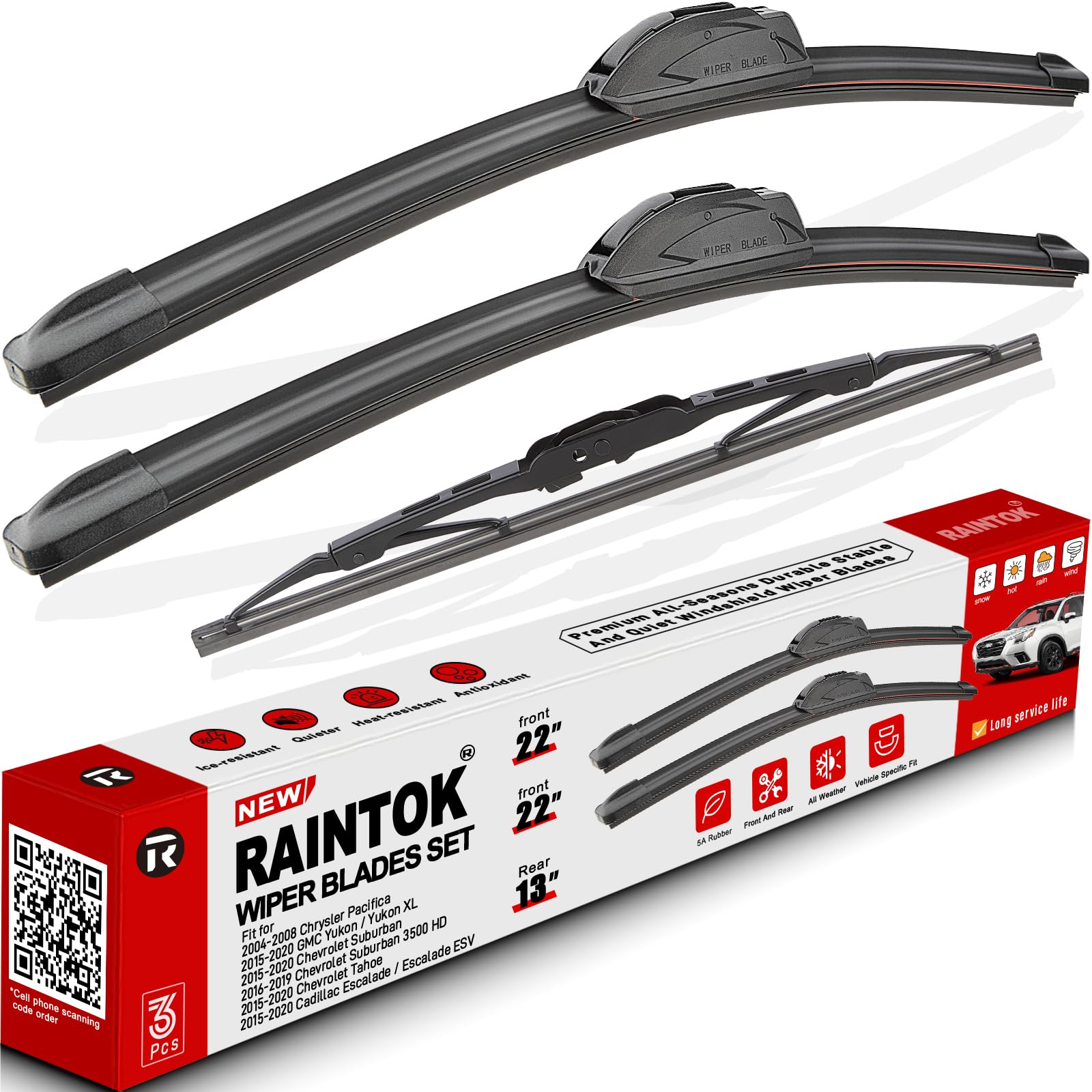 3 Pack Windshield Wiper Blades Replacement for Chrysler Pacifica 2004-2008