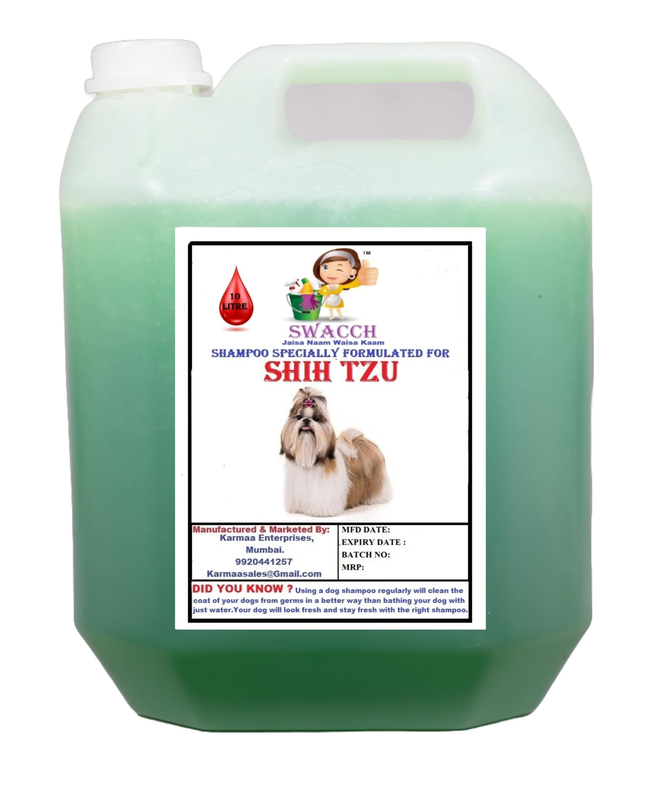 SWACCH Shampoo Specially FORMULATED for Shih TZU (10 Litre) NEEM ALOVERA (B0BTLXYR1X) Amazon Price History, Amazon Price Tracker