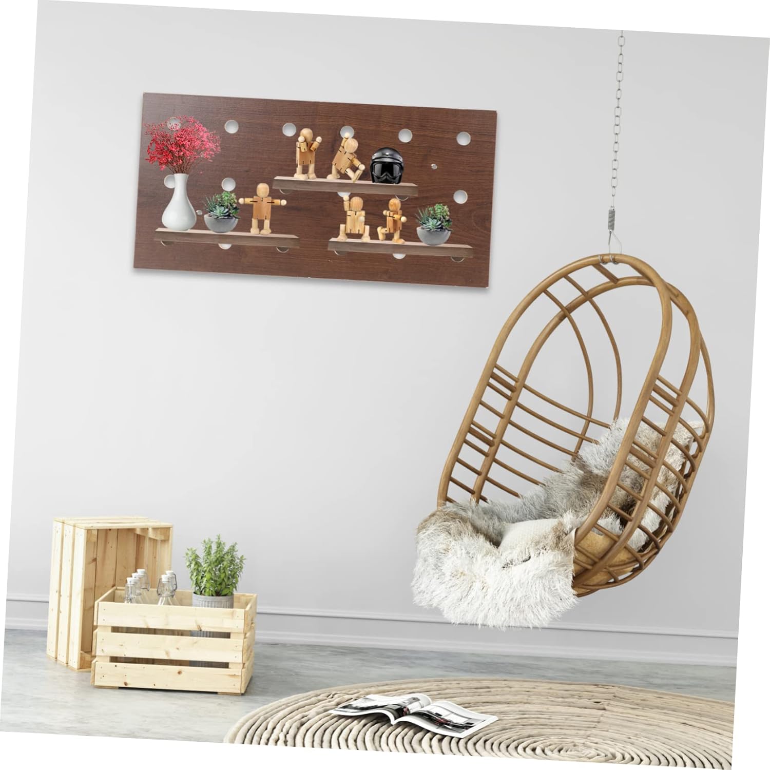 Pegboard Storage Rack Large Shape Wall Mount DIY Home Office Organization Easy Install Craft Wall Organizer