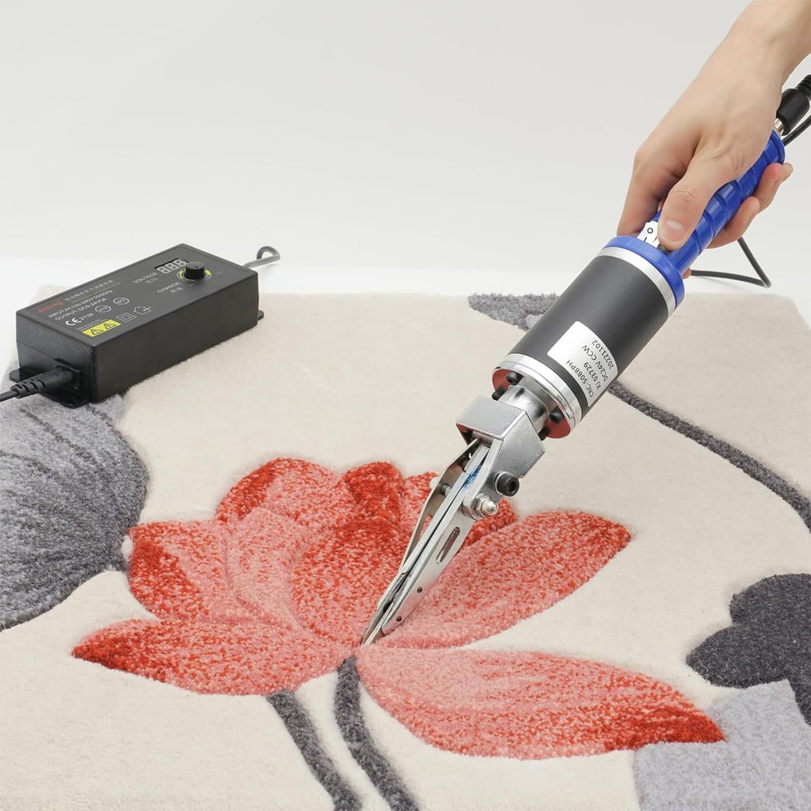 Teppichschnitzmaschine, Tuftingschere mit austauschbaren Köpfen, 4200 U/min, einstellbare Geschwindigkeit, verbessert die Textur für Hersteller und Bastler